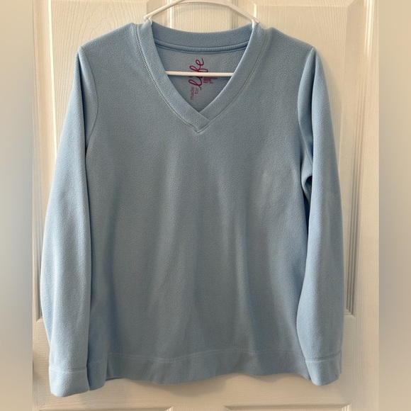 made for life Tops - “made for life “ Pale Blue Fleece Top
